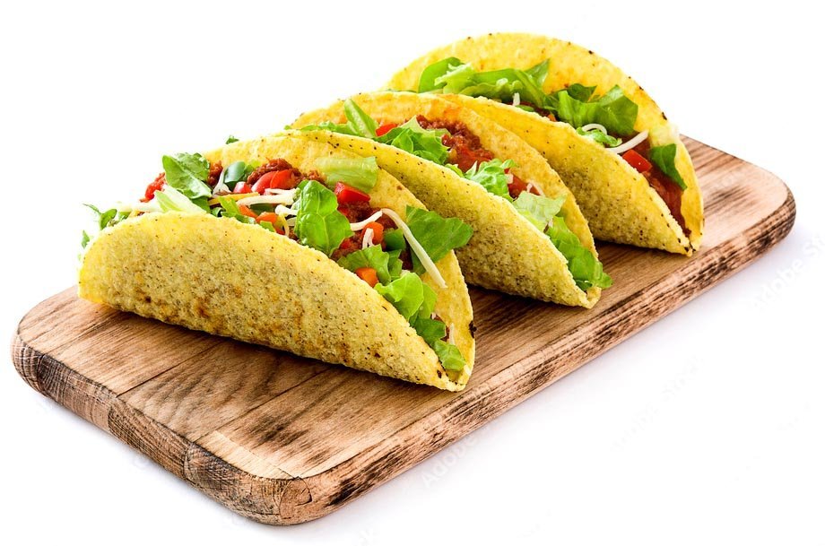 Taco toppings bar at a catered event